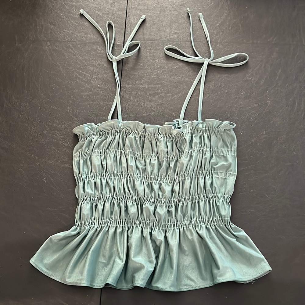 Ruffled Mint Tube Top Size Medium